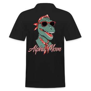 Alpha Mom Lustige ikonische Dinosaurier Mutter - Männer Poloshirt - Schwarz - Hinten - Kai (181cm)