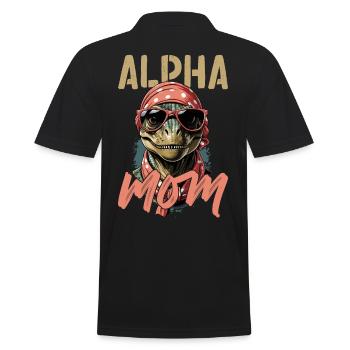 Maman alpha Drôle Dinosaure Iconique Maman - Polo Homme - noir - Dos - Kai (181cm)