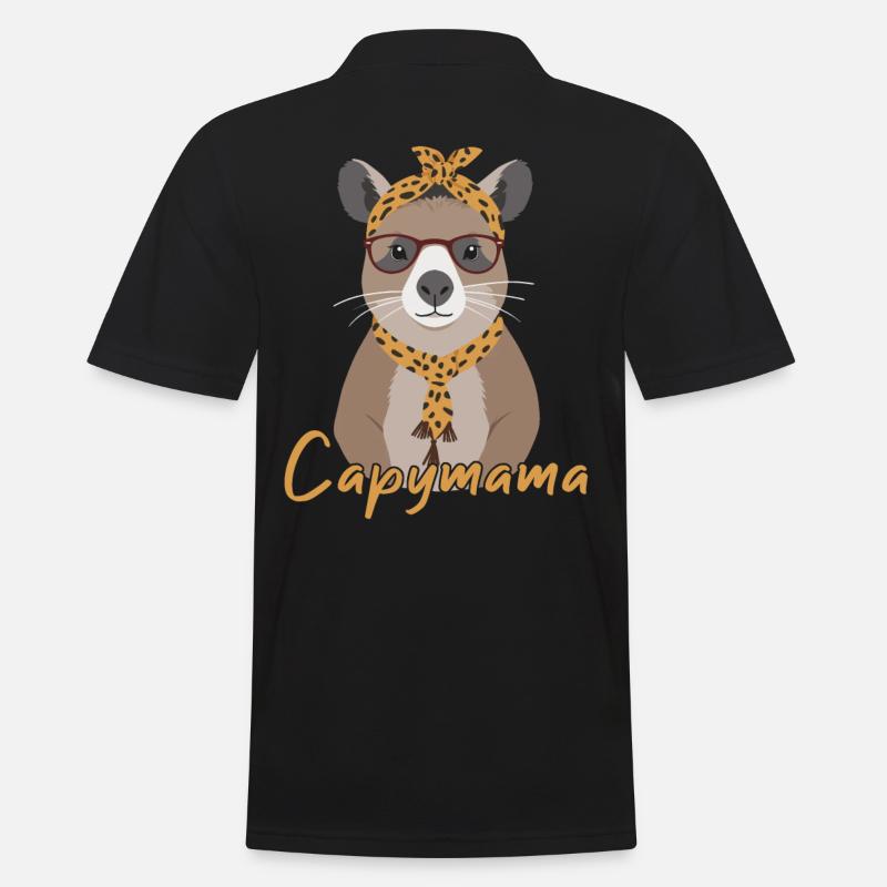 Capymama Drôle Capybara Mère Capybara - Polo Homme - noir