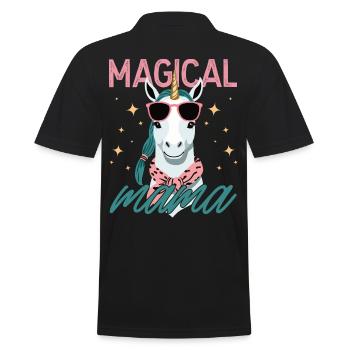 Magical Mom Stylish Unicorn Wife Funny Mom - Men's Polo Shirt - black - Back - Kai (181cm)