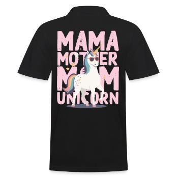 Licorne Maman Licornes Aimant Drôle Élégant - Polo Homme - noir - Dos - Kai (181cm)