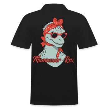 Mamasaur Rex Funny Dinosaur Mother Style - Men's Polo Shirt - black - Back - Kai (181cm)