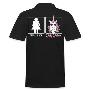 Drôle Maman Comparaison Licorne Maman Design - Polo Homme - noir - Dos - Kai (181cm)