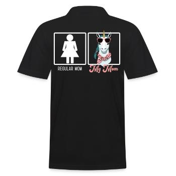 Drôle Maman Comparaison Licorne Maman - Polo Homme - noir - Dos - Kai (181cm)