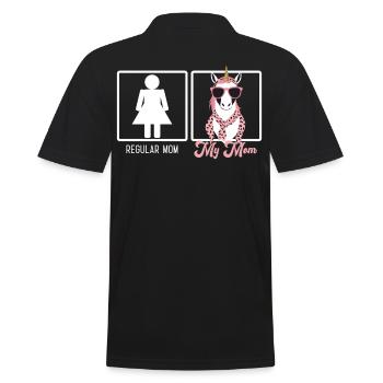 Drôle Maman Comparaison Licorne Maman Style - Polo Homme - noir - Dos - Kai (181cm)