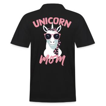 Licorne Maman Licornes Élégantes Femme Aimante - Polo Homme - noir - Dos - Kai (181cm)
