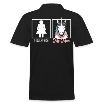 Lustiger Mutter Vergleich Einhorn Mama Design - Männer Poloshirt - Schwarz - Hinten - Kai (181cm)