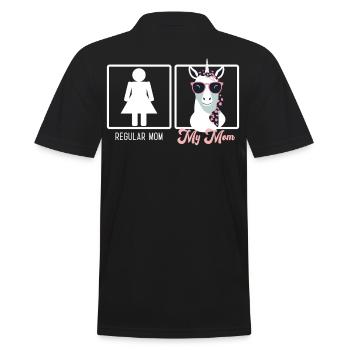 Lustiger Mutter Vergleich Einhorn Mama Design - Männer Poloshirt - Schwarz - Hinten - Kai (181cm)