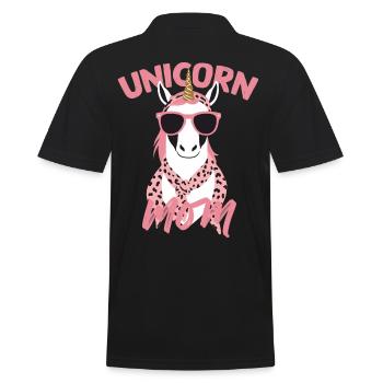 Einhorn Mama Einhörner Liebende Lustige Stylische - Männer Poloshirt - Schwarz - Hinten - Kai (181cm)
