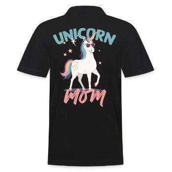 Einhorn Mama Einhörner Liebende Lustige Stylisch - Männer Poloshirt - Schwarz - Hinten - Kai (181cm)