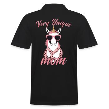 Licorne Maman Unique Élégante Licorne Femme - Polo Homme - noir - Dos - Kai (181cm)