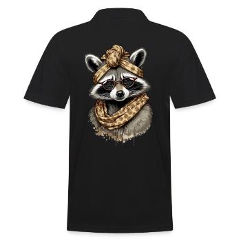 Maman raton laveur raton laveur amant fête des mères Design - Polo Homme - noir - Dos - Kai (181cm)