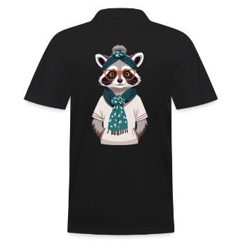 Maman raton laveur amant raton laveur fête des mères - Polo Homme - noir - Dos - Kai (181cm)