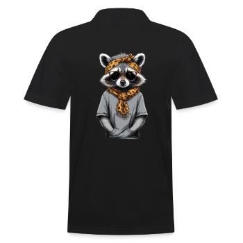 Maman raton laveur amant raton laveur fête des mères - Polo Homme - noir - Dos - Kai (181cm)