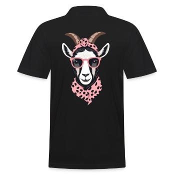 Lustige Mama Ziege Perfekt Zum Muttertag - Männer Poloshirt - Schwarz - Hinten - Kai (181cm)
