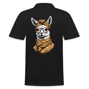 Lustiges Lama Alpaca Mutter Design Liebende - Männer Poloshirt - Schwarz - Hinten - Kai (181cm)