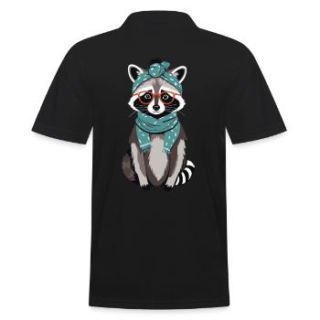 Maman raton laveur amant raton laveur fête des mères - Polo Homme - noir - Dos - Kai (181cm)