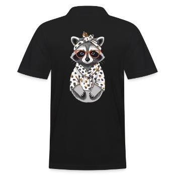 Maman raton laveur amant raton laveur fête des mères - Polo Homme - noir - Dos - Kai (181cm)