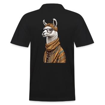 Lama Liebende Mama Lustiges Mutter Design - Männer Poloshirt - Schwarz - Hinten - Kai (181cm)