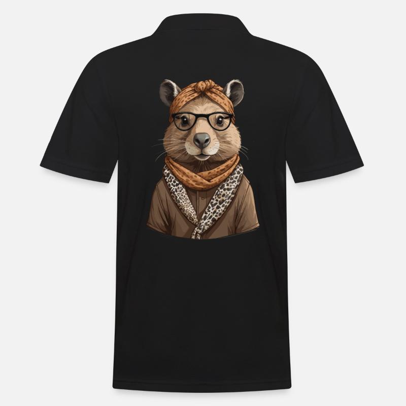 Drôle Capymama Capybara Mère Design - Polo Homme - noir