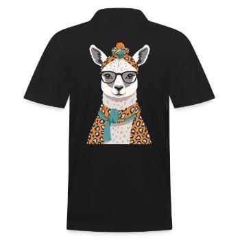 Lama aimant drôle conception de fête des mères - Polo Homme - noir - Dos - Kai (181cm)