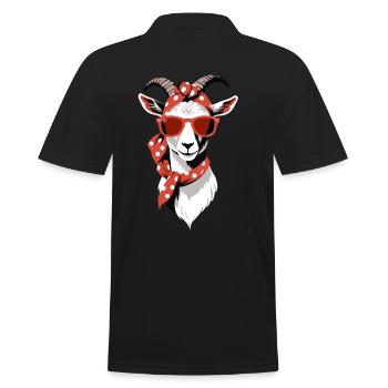 Lustige Mama Ziege Perfekt Zum Muttertag - Männer Poloshirt - Schwarz - Hinten - Kai (181cm)