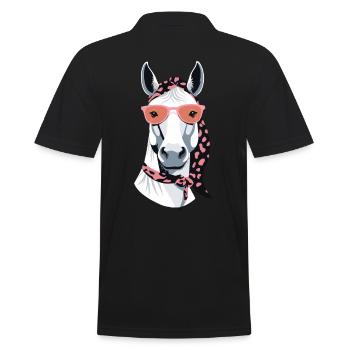 Mama Pferd Pferdeliebhaber Mutter Stilvolle Liebe - Männer Poloshirt - Schwarz - Hinten - Kai (181cm)