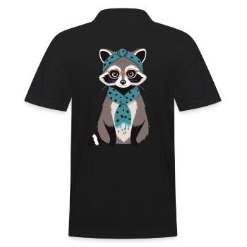 Maman raton laveur Raton laveur amant pour la fête des mères - Polo Homme - noir - Dos - Kai (181cm)