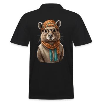 Drôle Capymama Capybara Mère Design - Polo Homme - noir - Dos - Kai (181cm)