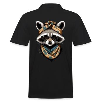 Maman raton laveur amant raton laveur fête des mères - Polo Homme - noir - Dos - Kai (181cm)