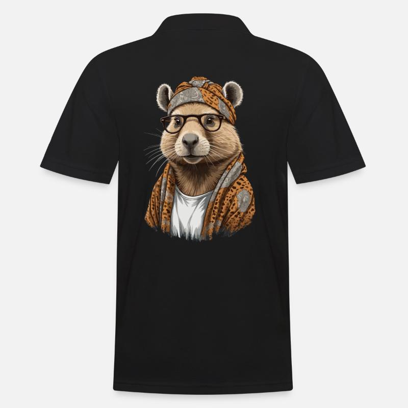 Drôle Capymama Capybara Mère Design - Polo Homme - noir