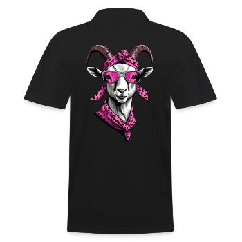 Lustige Mama Ziege Perfekt Zum Muttertag - Männer Poloshirt - Schwarz - Hinten - Kai (181cm)