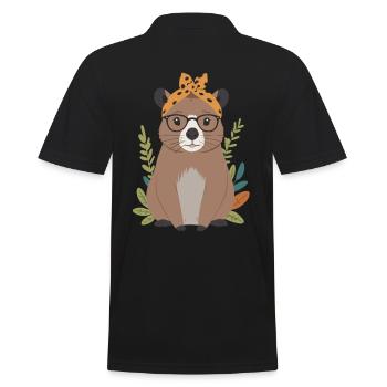 Drôle Capymama Capybara Maman - Polo Homme - noir - Dos - Kai (181cm)