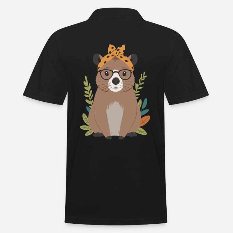 Drôle Capymama Capybara Maman - Polo Homme - noir