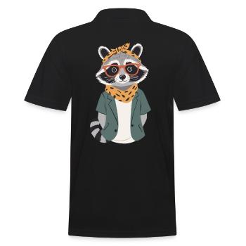 Maman raton laveur amant raton laveur fête des mères - Polo Homme - noir - Dos - Kai (181cm)