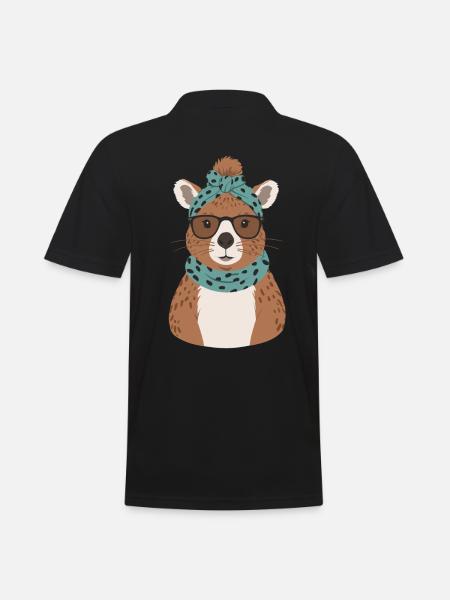 Funny Capymama Capybara Mom - Men's Polo Shirt - black