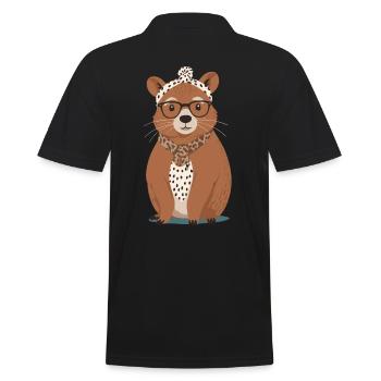 Drôle Capymama Capybara Mère Design - Polo Homme - noir - Dos - Kai (181cm)