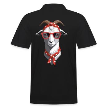 Funny Mom Goat Perfect for Mother's Day - Men's Polo Shirt - black - Back - Kai (181cm)