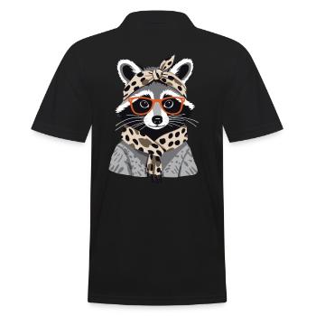 Maman raton laveur amant raton laveur fête des mères - Polo Homme - noir - Dos - Kai (181cm)