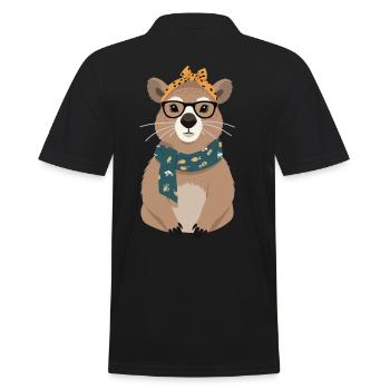 Drôle Capymama Capybara Mère Design - Polo Homme - noir - Dos - Kai (181cm)