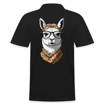 Lama Aimant Drôle Maman Design Alpaga - Polo Homme - noir - Dos - Kai (181cm)