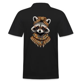 Maman raton laveur amant raton laveur fête des mères - Polo Homme - noir - Dos - Kai (181cm)
