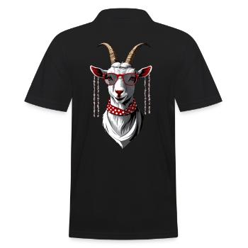 Lustige Mama Ziege Perfekt Zum Muttertag - Männer Poloshirt - Schwarz - Hinten - Kai (181cm)