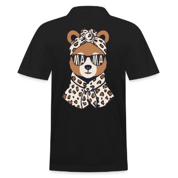 Funny Mom Bear Mother Bear Bear Lover - Men's Polo Shirt - black - Back - Kai (181cm)