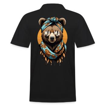Funny Mom Bear Mother Bear Bear Lover - Men's Polo Shirt - black - Back - Kai (181cm)