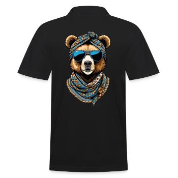 Funny Mama Bear Mother Bear Bear Lover - Men's Polo Shirt - black - Back - Kai (181cm)