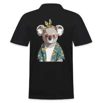 Funny Koala Mom Cute Mom Koala Bear Love - Men's Polo Shirt - black - Back - Kai (181cm)