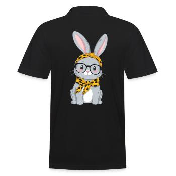 Mommy Bunny Cute Bunny Mom Cute Easter Bunny - Men's Polo Shirt - black - Back - Kai (181cm)