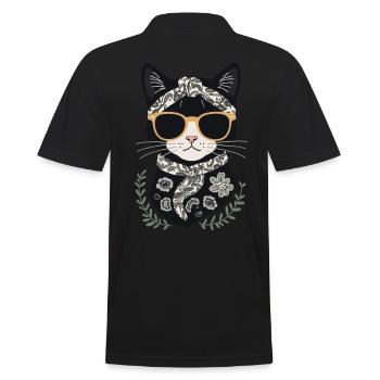 Niedliche Katzenmama Katzenliebhaber Mutti Stil - Männer Poloshirt - Schwarz - Hinten - Kai (181cm)