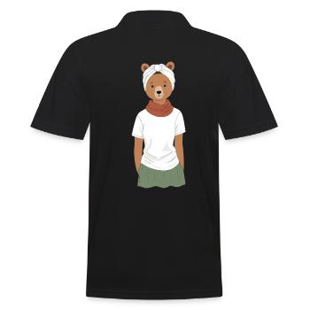 Funny Mama Bear Mother Bear Bear Lover - Men's Polo Shirt - black - Back - Kai (181cm)